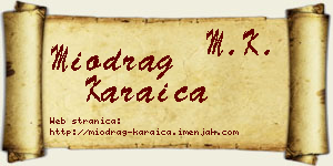 Miodrag Karaica vizit kartica